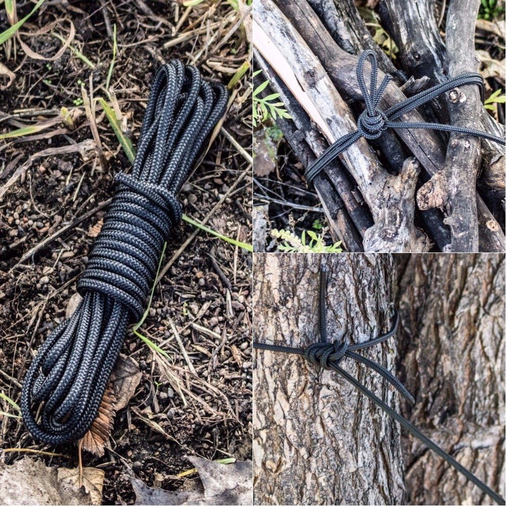 Golberg Premium Polyester Accessory Cord – USA Made Smooth Braid Minimal Stretch Rope – Sizes of 3mm, 4mm, 5mm, or 6mm – Lengths of 25, 50, 100, 250, and 1000 Feet – Compact and Lightweight Cord