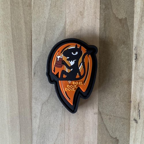 Do It Do It Do It - Black Cat Devil PVC Morale Patch | Hook & Loop Backing