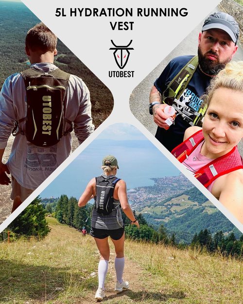 UTOBEST 5L Running Vest with 1.5L TPU Hydration Bladder