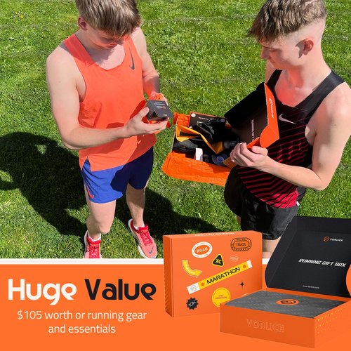 Vorlich® Running Gift Box, 13 Essential Items for Runners, Includes Run App, 8-Week Run Plan, Running Belt, LED Headtorch, Water Bottle & More