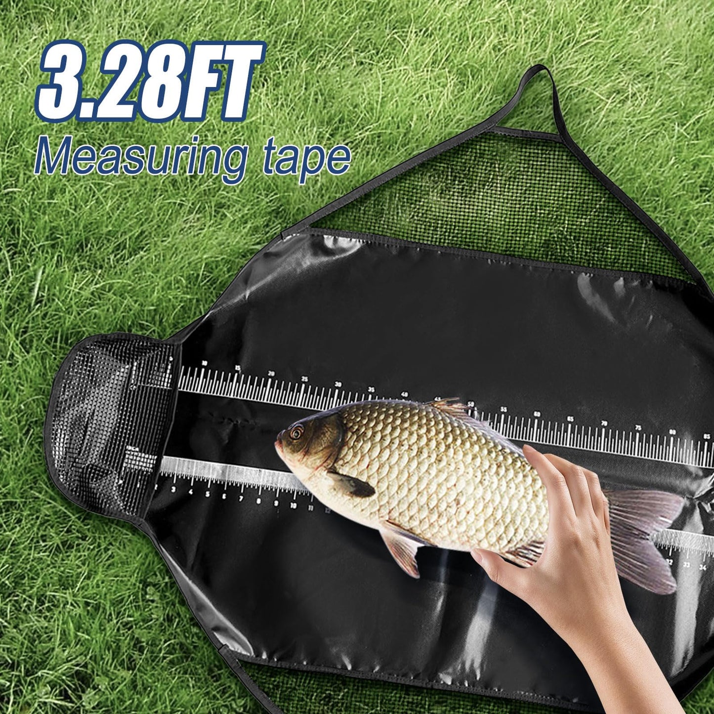 Fishing Tournament Weigh in Fish Bag, 49x21inch Heavy Duty Fish Bags Fish Weigh Bags Folding Sling Fish Bag Heavy Duty Fish Transport Bag for Caught Fish Leakproof Resistant Fishing Bag with Scale,