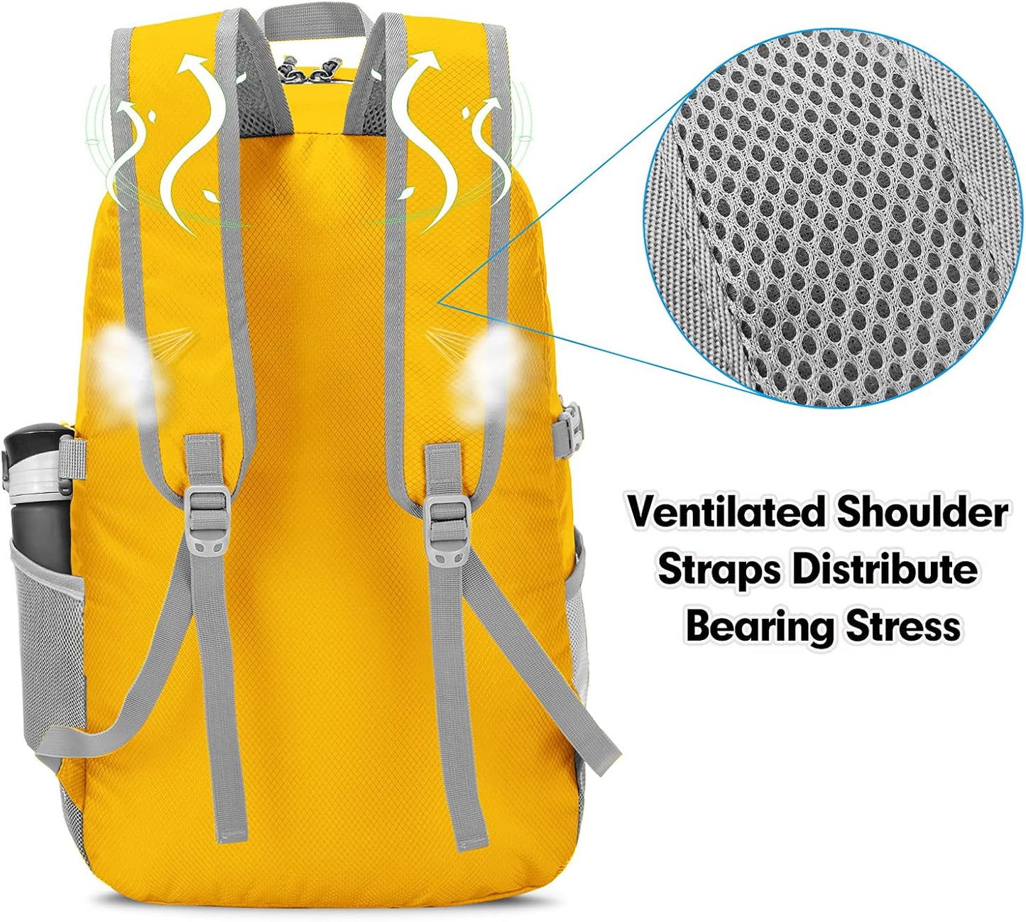 ZOMAKE Lightweight Packable Backpack - 35L Light Foldable Hiking Backpacks Water Resistant Collapsible Daypack for Travel(Dimgray)