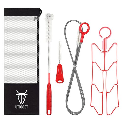 UTOBEST Hydration Bladder Cleaning Kit,4 in 1 Water Bladder Cleaning Brush Kit,Water Reservoir Cleaning Tools for Hydration Backpack(red- 1 Pack)