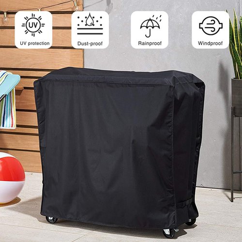 Cooler Cart Cover Waterproof, Universal Patio Cooler Cover for 80-100 Qt Patio Rolling Ice Chest Cart, 600D Oxford Fabric UV-Resistant Outdoor Bar Cart Covers (Black)