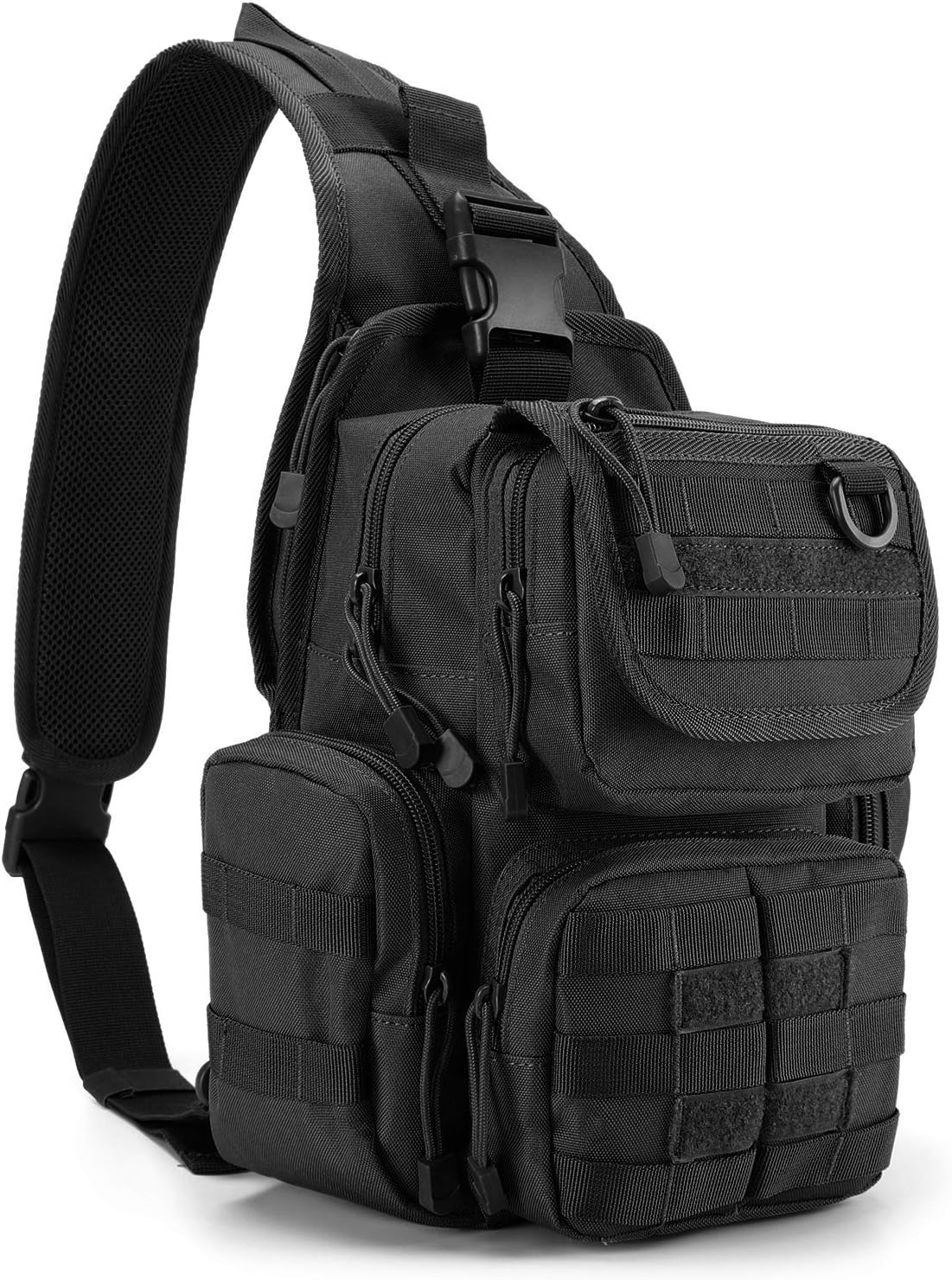 G4Free Tactical EDC Sling Bag Pack with Adjustable Holder Sling Shoulder Assault Range Backpack(Black)