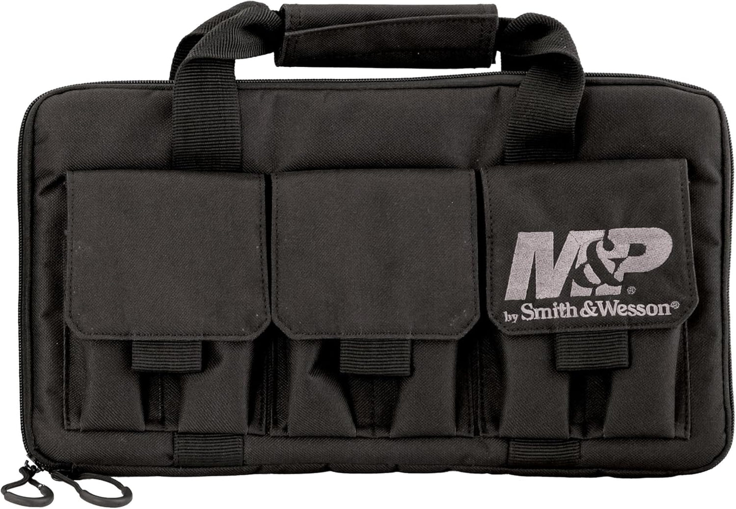 Smith & Wesson M&P Pro Tac Padded Handgun Case with Ballistic Fabric Construction and External Pockets for Shooting, Range, Storage and Transport