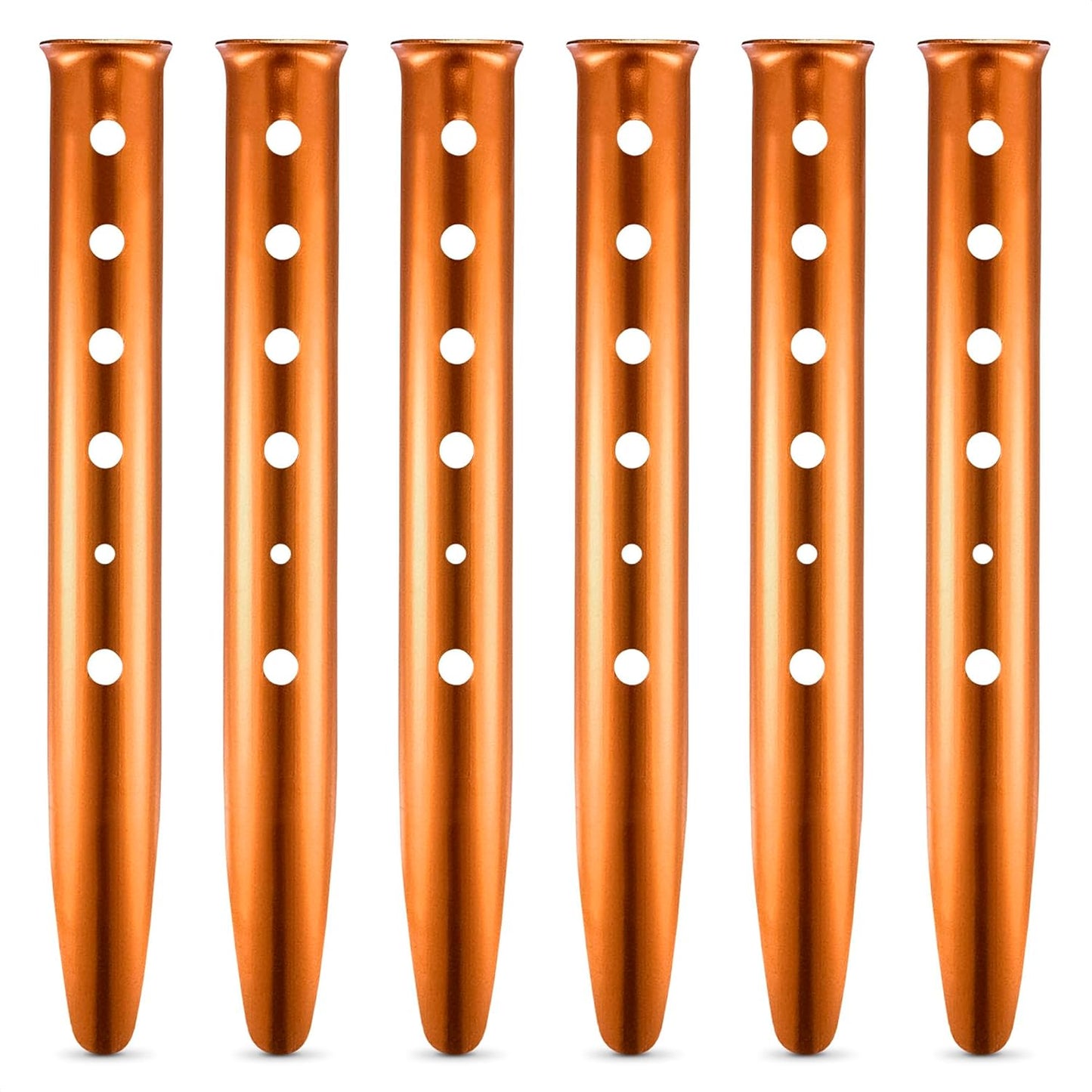 6 Pack Sand Stakes for Beach - 12.6" Lightweight Aluminum Tent Stakes for Sand, Snow & Soft Ground, Vibrant Color and Wind-Resistant, Durable and Easy to Install, Rust Resistant U-Shaped Anchors