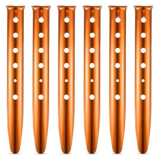 6 Pack Sand Stakes for Beach - 12.6" Lightweight Aluminum Tent Stakes for Sand, Snow & Soft Ground, Vibrant Color and Wind-Resistant, Durable and Easy to Install, Rust Resistant U-Shaped Anchors