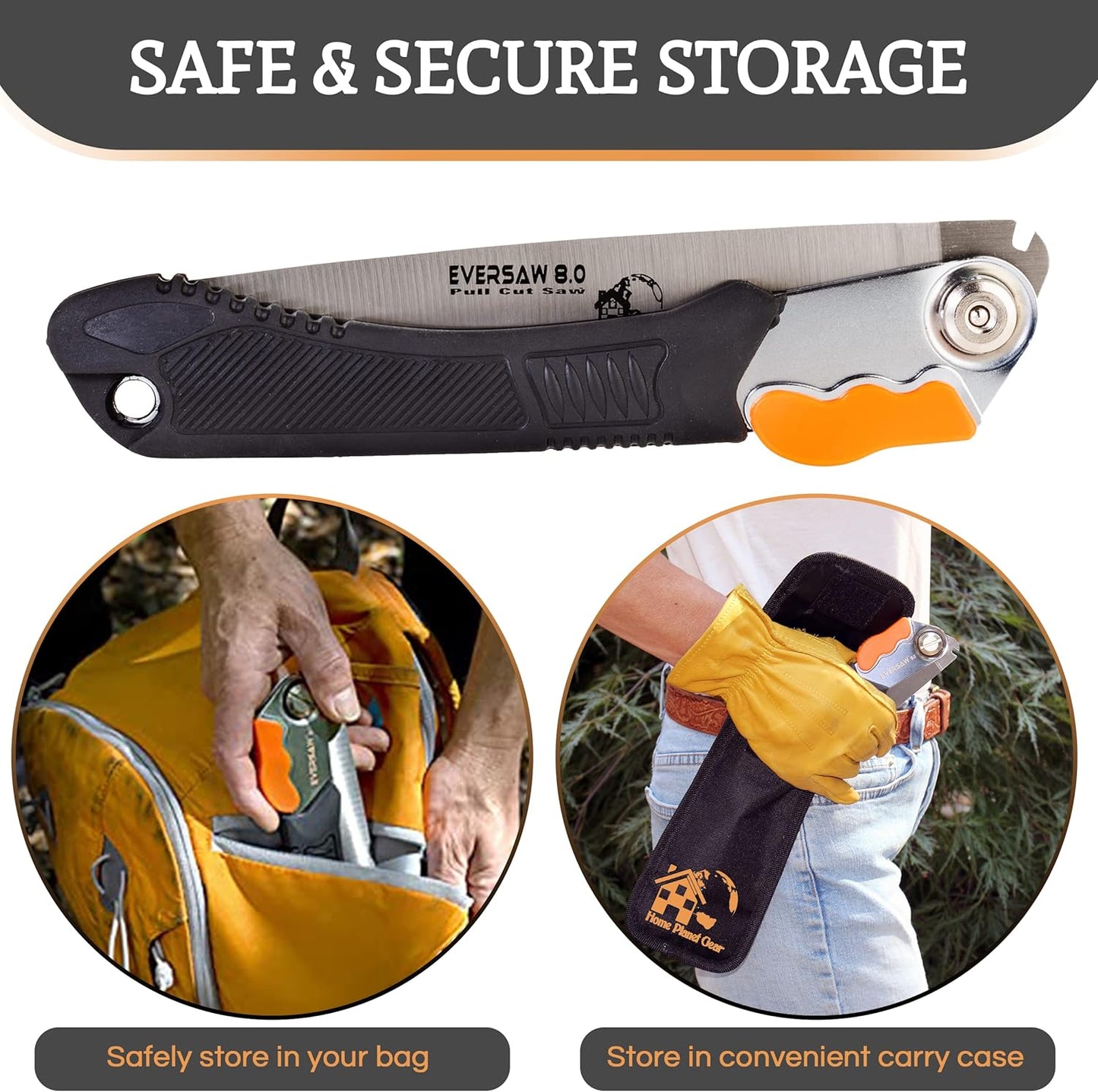 EverSaw Folding Hand Saw 8 inch Compact Camp Saw for Trees Pruning and Gardening