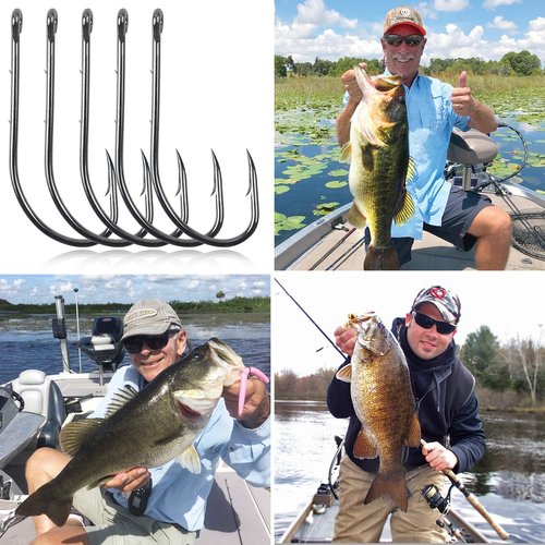 Baitholder Fishing Hooks Kits High Carbon Steel Saltwater Barbed Offset Jig Hook Long Shank Beak Bait Holder Live Bait Hooks Mix Sizes 200PCS