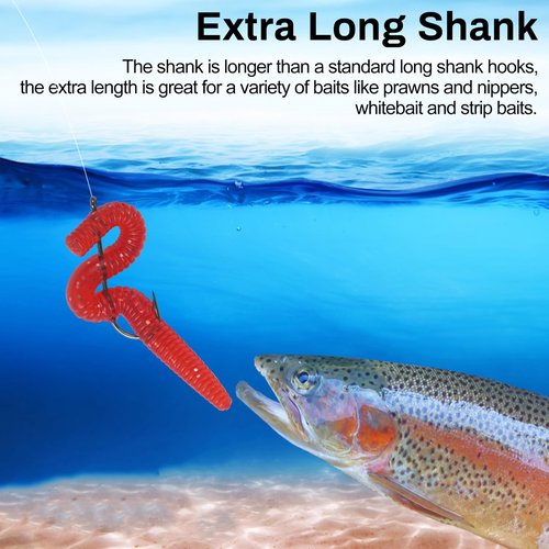 Crappie Panfish Fishing Hooks Aberdeen Hook Kit, 150pcs Fishing Hooks Long Shank Light Wire Crappie Hooks High Carbon Steel Live Bait Fishing Hook Freshwater Panfish Bass Catfish Trout Small Size