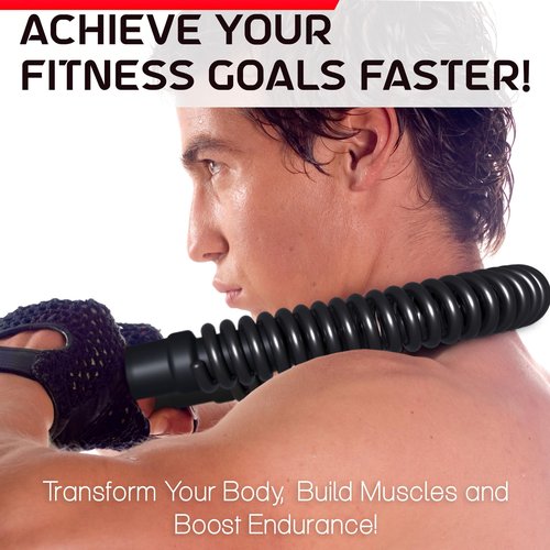 Zenooze Power Twister Flex Bar Combo Complete Upper Body Workout Set (45-100 LBS & 55-120 LBS) for Strength and Muscle Building