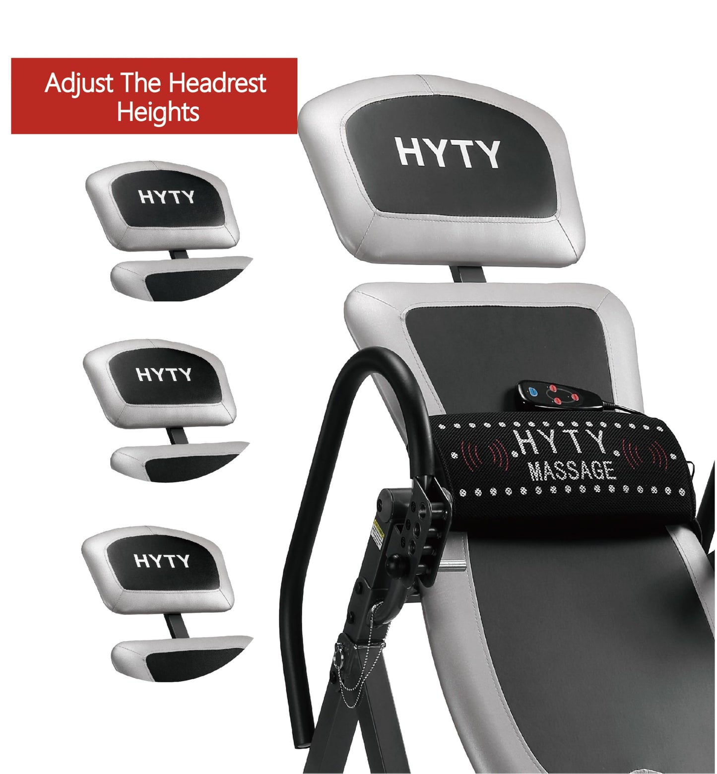 HYTY Massage Inversion Table for Back Pain Relief - Back Stretcher Machine with Adjustable Headrest, Foldable Design, Back Inverter/Strength Training, 300 Lbs Capacity