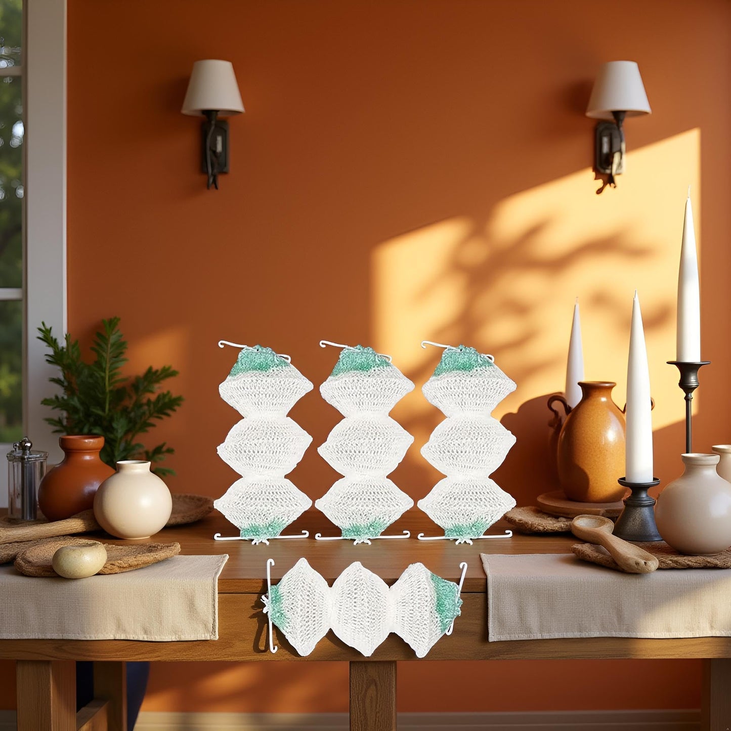 4 Pack Lantern Mantles Bulk Accordion Shape 95 On Attractive Design Double-Clip Three-Layer Gauze Cover Lights and Lanterns