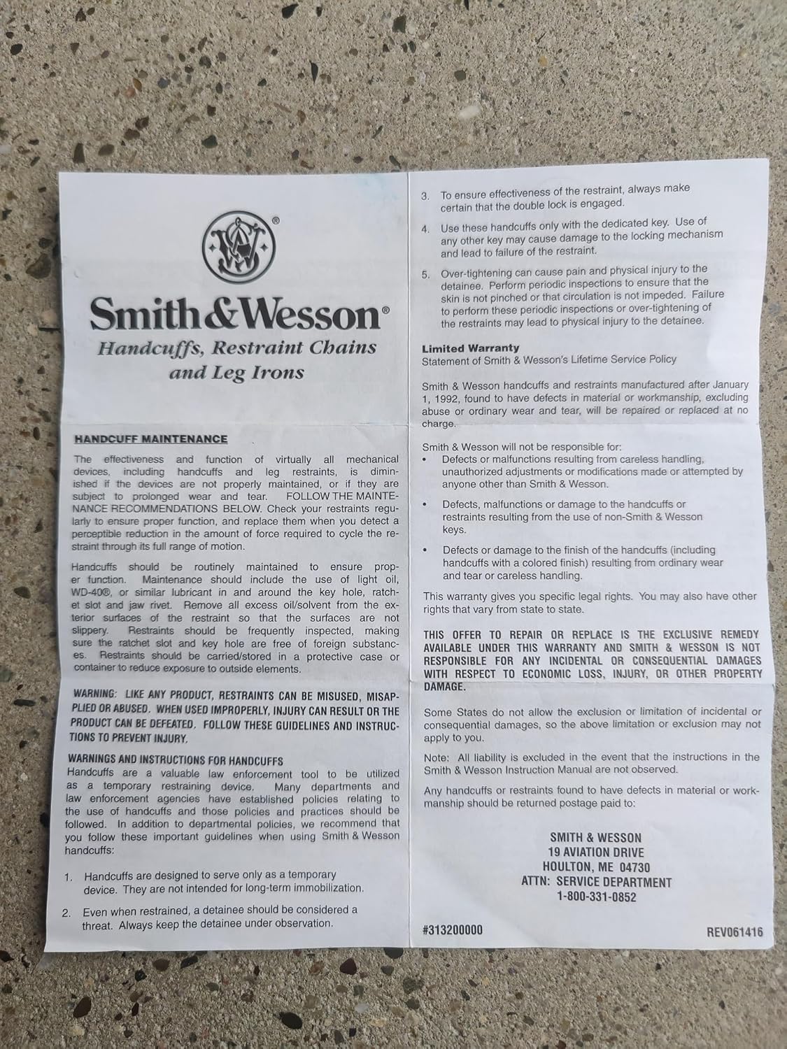 Smith & Wesson Model 100L Extra Link Nickel Finish Handcuffs