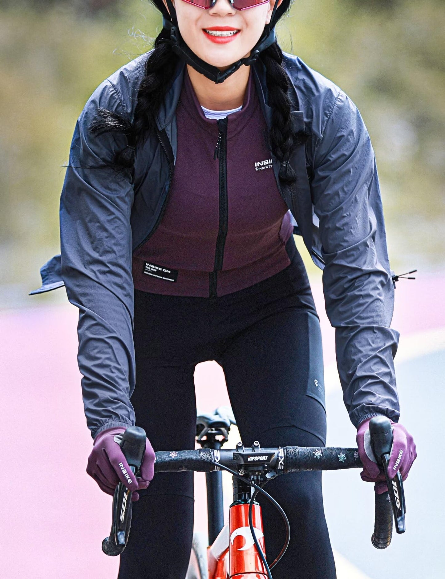 INBIKE Cycling Jacket for Men Women, Windproof Lightweight Packable Running Windbreaker, Breathable Quick Dry Reflective Biking Coat with 2 Pockets Blue Small