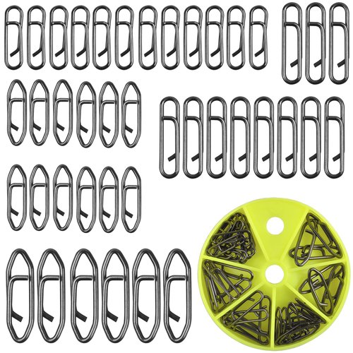 VATEICO Fishing Power Clips Kit Stainless Steel Fast Snaps Fishing Speed Clips Quick Change Lure Connector Kayak Drifting Fishing 40pcs