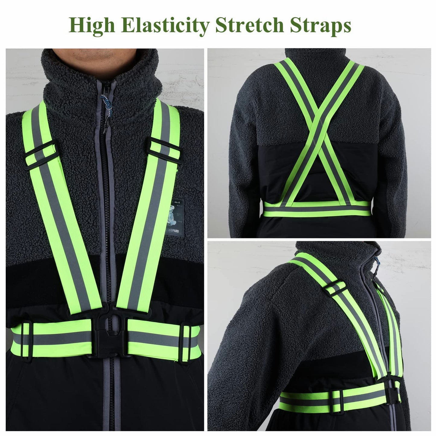 Astini Reflective Vest Running Gear 2Pack, High Visibility Adjustable Safety VES for Night Cycling,Hiking, Jogging,Dog Walking