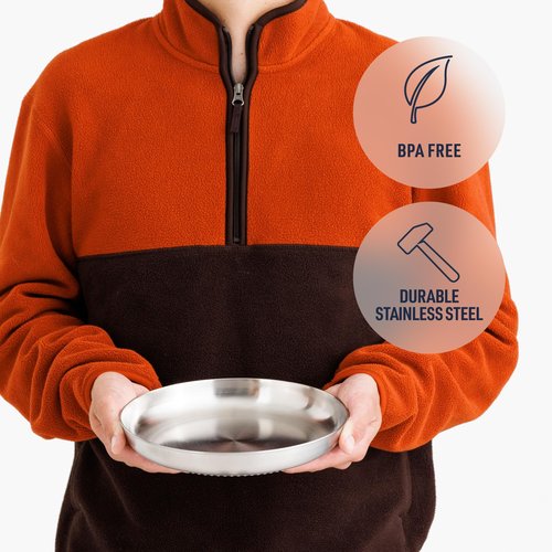 Sea to Summit Detour Stainless Steel Camp Plate, Moonstruck Grey