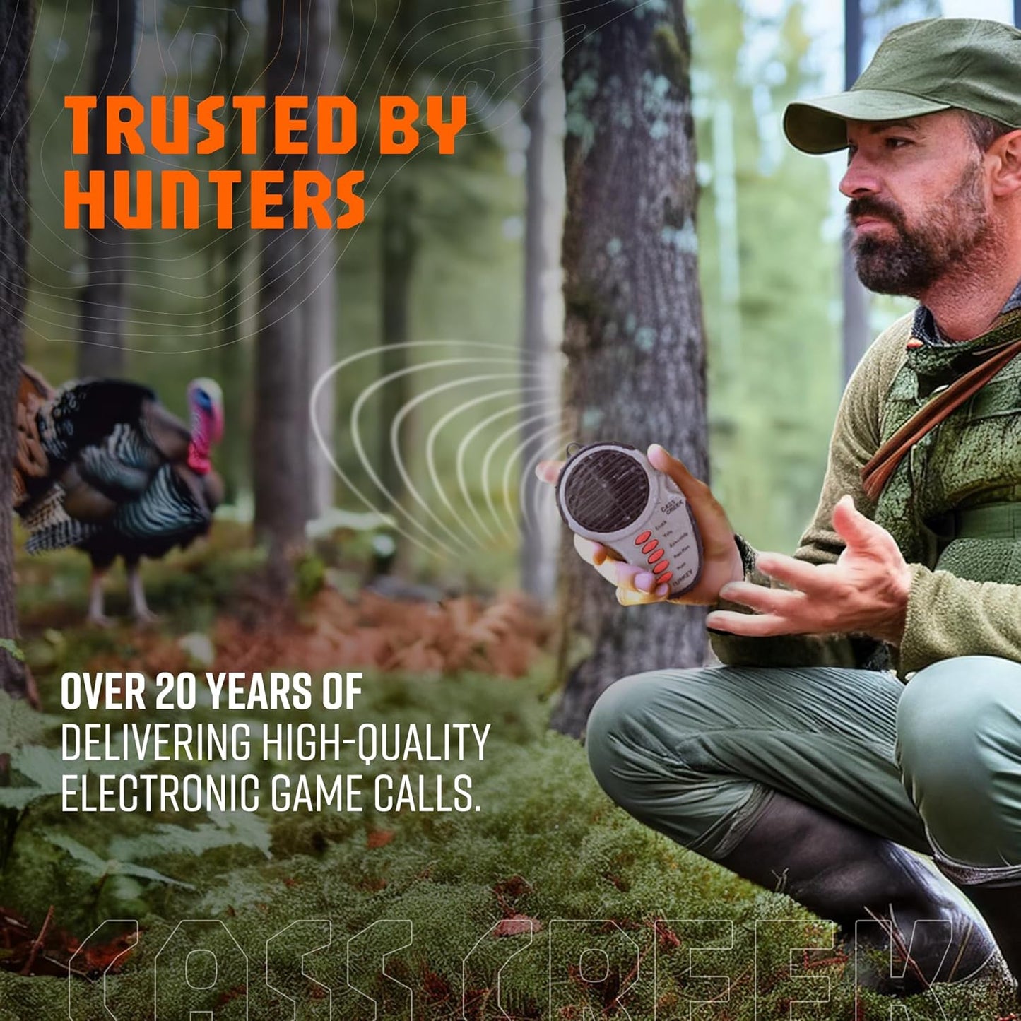 Cass Creek Ergo Call, Handheld Electronic Hunting Call, Compact Design, 5 Authentic Calls in 1, Expert Calls for Everyone