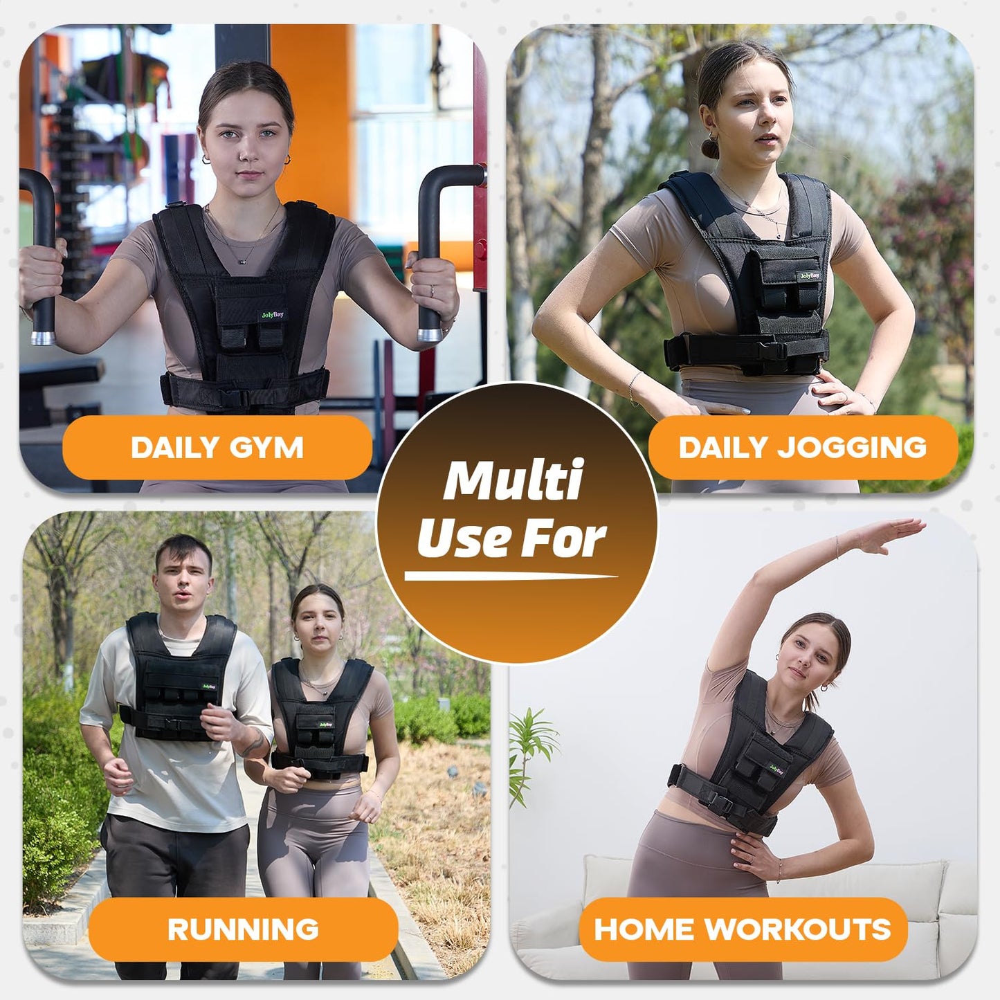 Adjustable Weighted Vest for Men & Women – 20 lbs Compact Fitness Vest with Durable Oxford Cloth, Ideal for Running, Cardio, CrossFit, Gym, Core Balance, Posture Support, and Strength Training