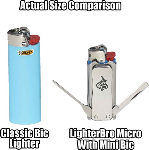 Compact Stainless Steel Lighter Sleeve & Multi-Tool Case - LighterBro