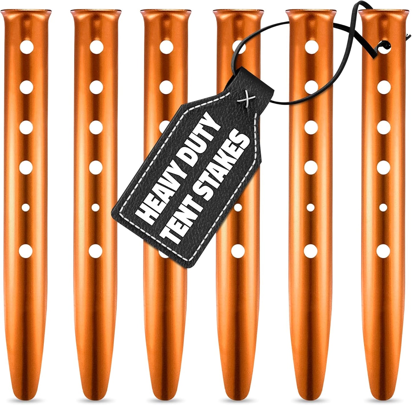 6 Pack Sand Stakes for Beach - 12.6" Lightweight Aluminum Tent Stakes for Sand, Snow & Soft Ground, Vibrant Color and Wind-Resistant, Durable and Easy to Install, Rust Resistant U-Shaped Anchors