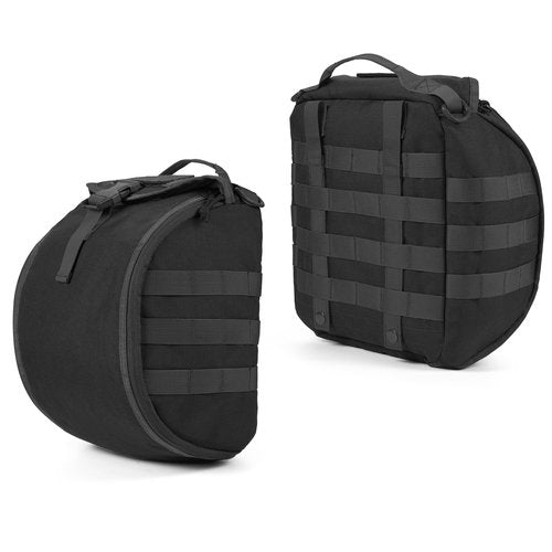 FRTKK Tactical Helmet Bag Pack, Military Molle Pouch Multi-Purpose Carrying Storage Bag Include USA Flag Patch and 2 PCS Molle Straps for Sports Hunting Shooting Combat Helmets (Black)
