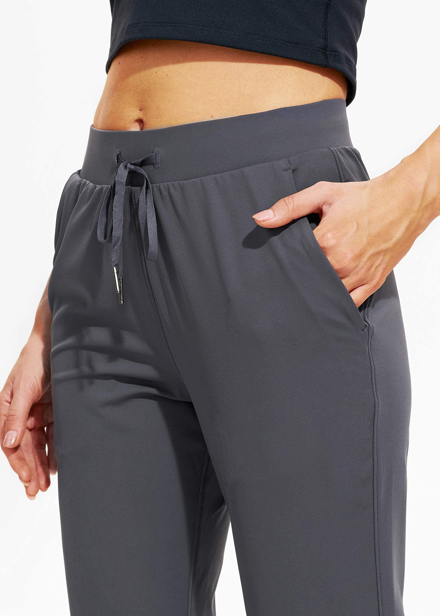 Libin Women's Joggers Pants Athletic Sweatpants with Pockets Running Tapered Casual Dance Pants for Workout,Lounge, Dark Grey XS