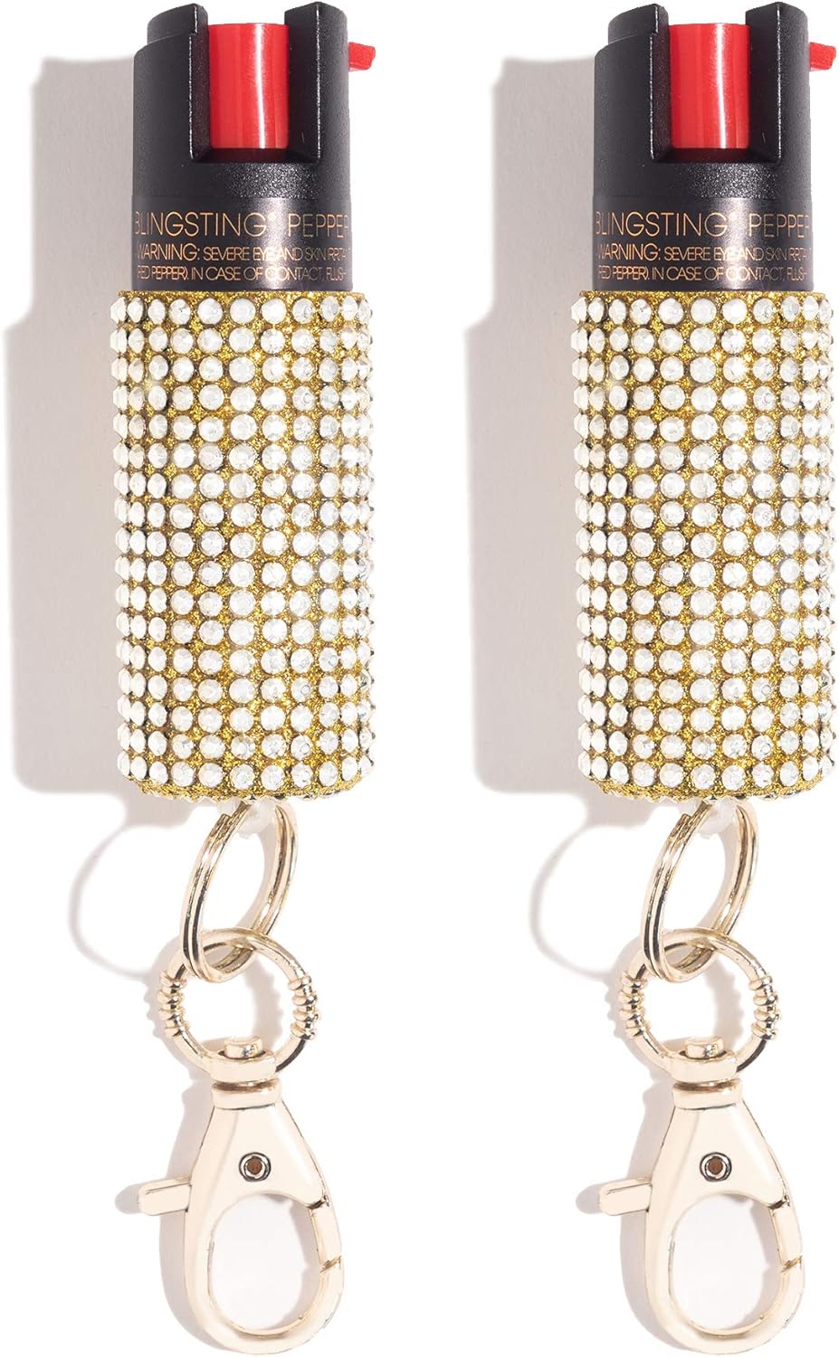 BLINGSTING Pepper Spray for Women - Maximum Strength OC Self Defense Spray - 12 ft Range - UV Marking Dye for Police ID - Swipe Safety Lock - Compact & Fashionable Keychain