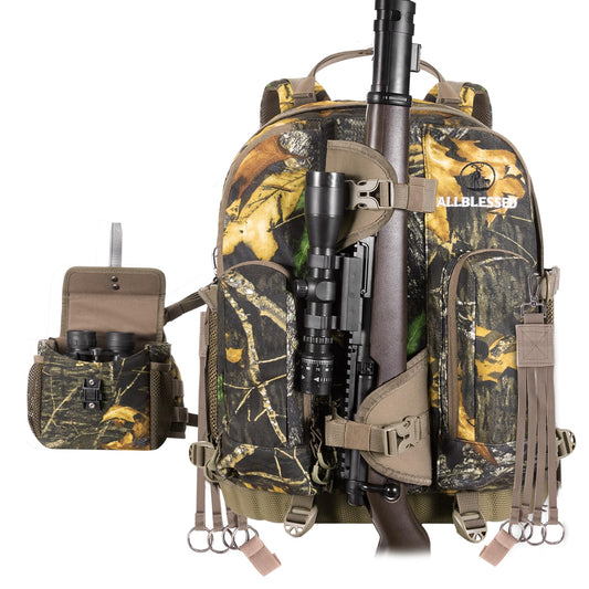 ALLBLESSED Waterproof Hunting Backpack for Bow Rifle with Binocular Harness Chest Pack for Gun and Bow Holder duck Waterfowl hunting accessories