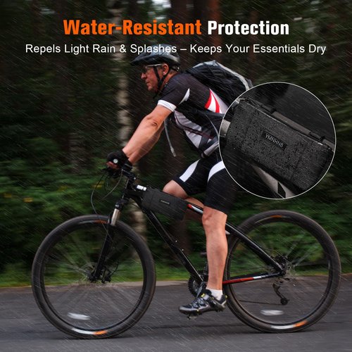YMNHNB Bike Frame Bag – Water-Resistant Top Tube Bike Bag, Minimalist Bicycle Storage Pouch for Smartphone & Cards, Fits Road & Mountain Bikes