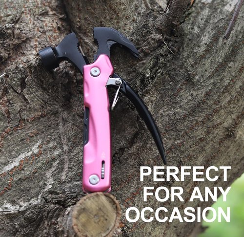 Gifts for Women Mom Wife - Women Gifts, Hot P'ink 12 in 1 Multitool Hammer - Birthday Gift for Mom, Woman, Wife, Sister - Reliable Companion for You