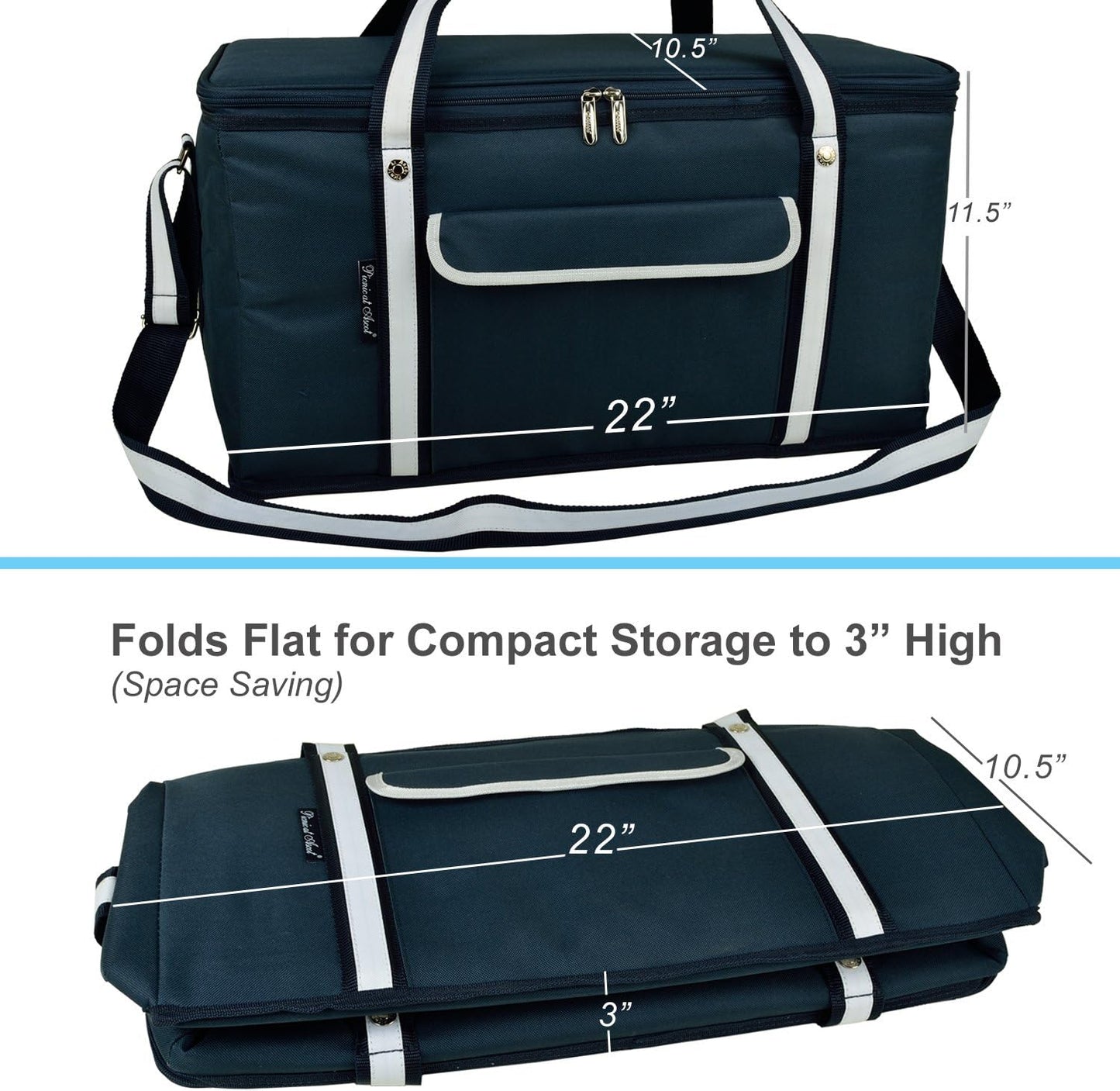 Picnic at Ascot 64 Can Capacity Heavy Duty Collapsible Leakproof Cooler- Designed & Quality Approved in The USA