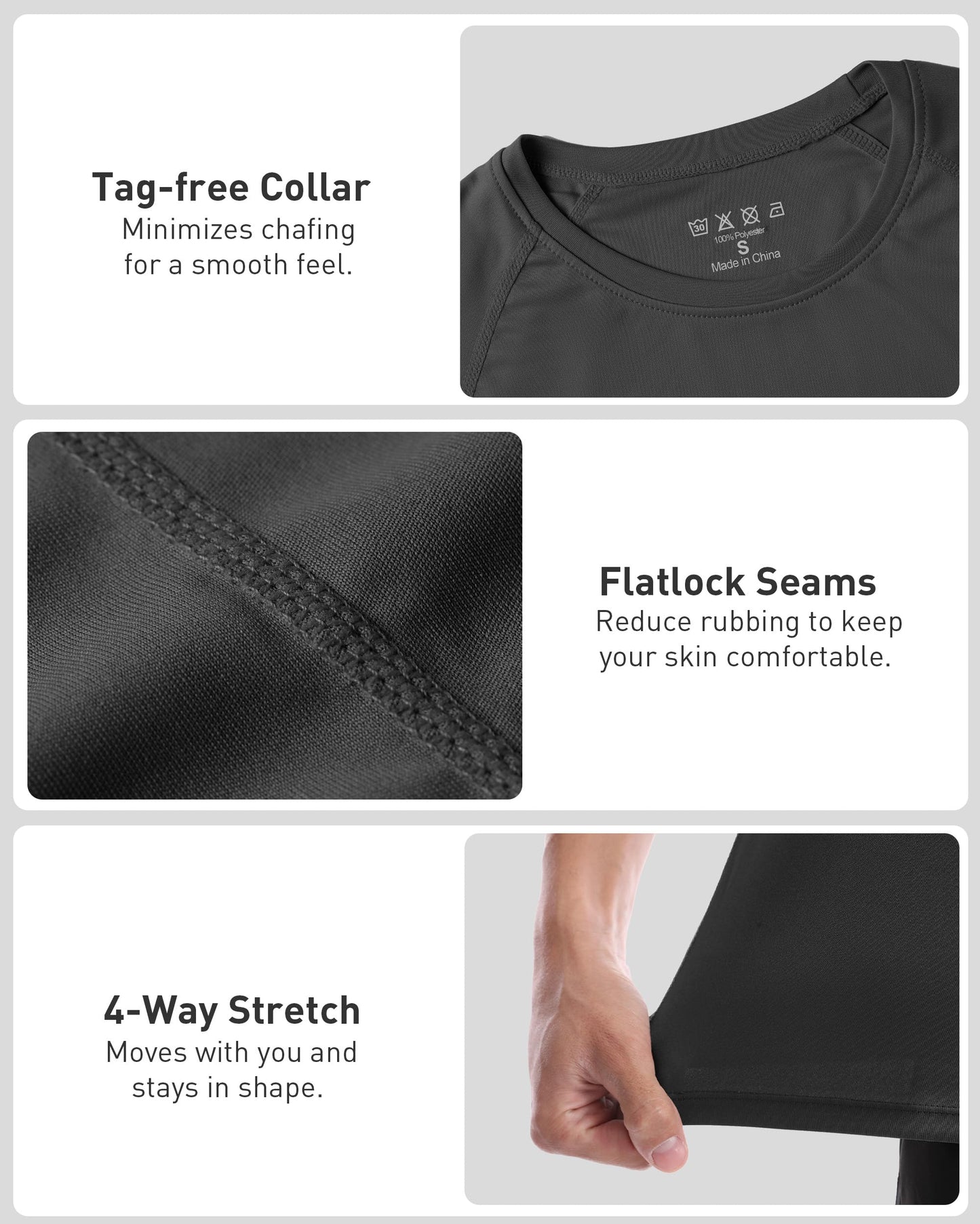 Roadbox Men's Rash Guard Short Sleeve, UPF 50+ UV Sun Protection Swim Shirts, Quick Dry Lightweight Water Surf Beach T-Shirt Black