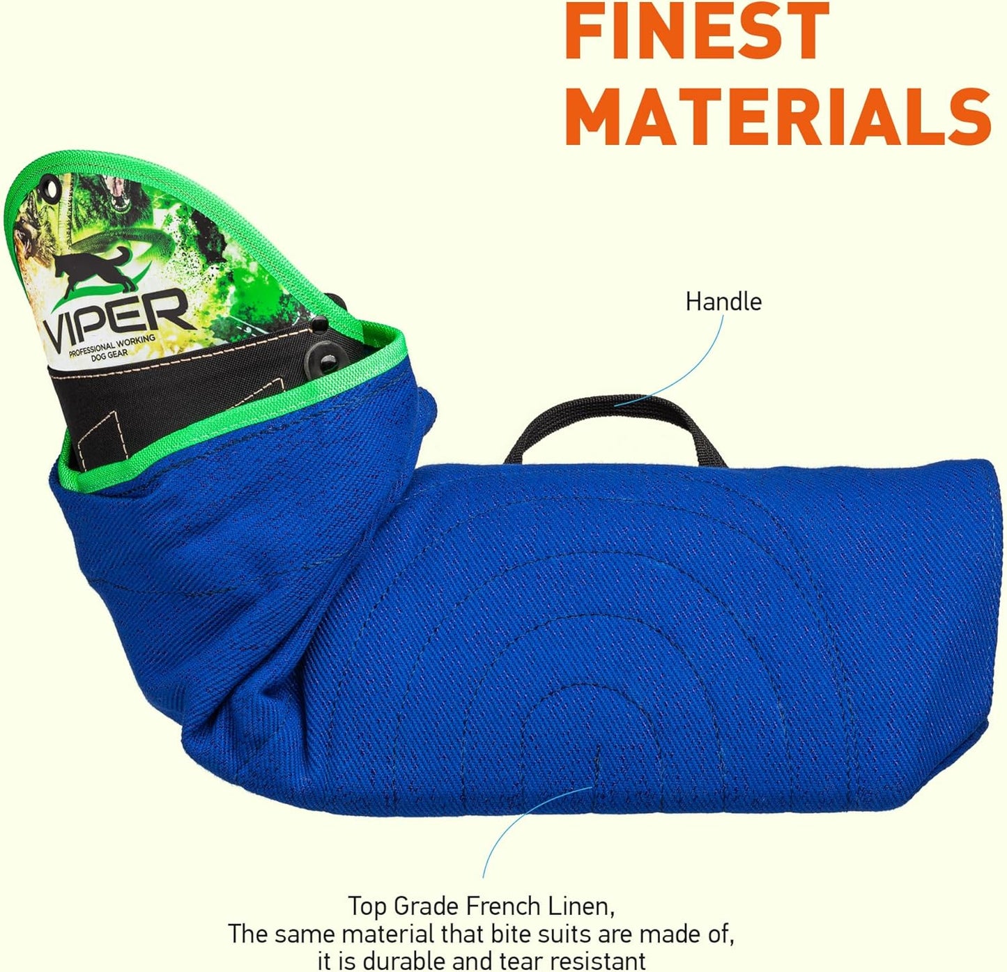 Viper Multi Level Dog Bite Sleeve with 3-Way Adjustable Bite Bar - Left Hand (Sleeve with Synthetic Cover)