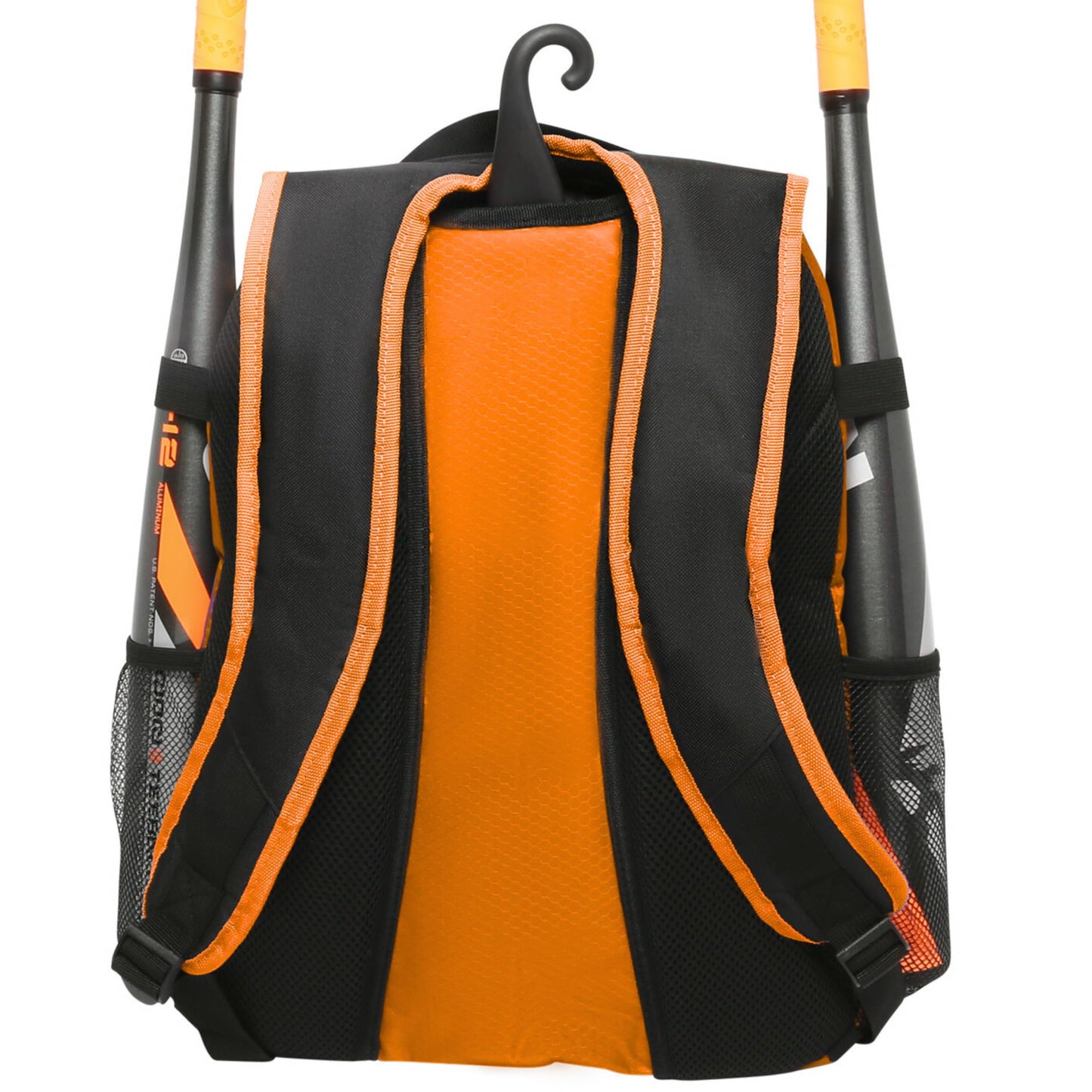 Athletico Youth Baseball Bag - Bat Backpack for Baseball, T-Ball & Softball Equipment & Gear | Holds Bat, Helmet, Glove | Fence Hook (Orange)