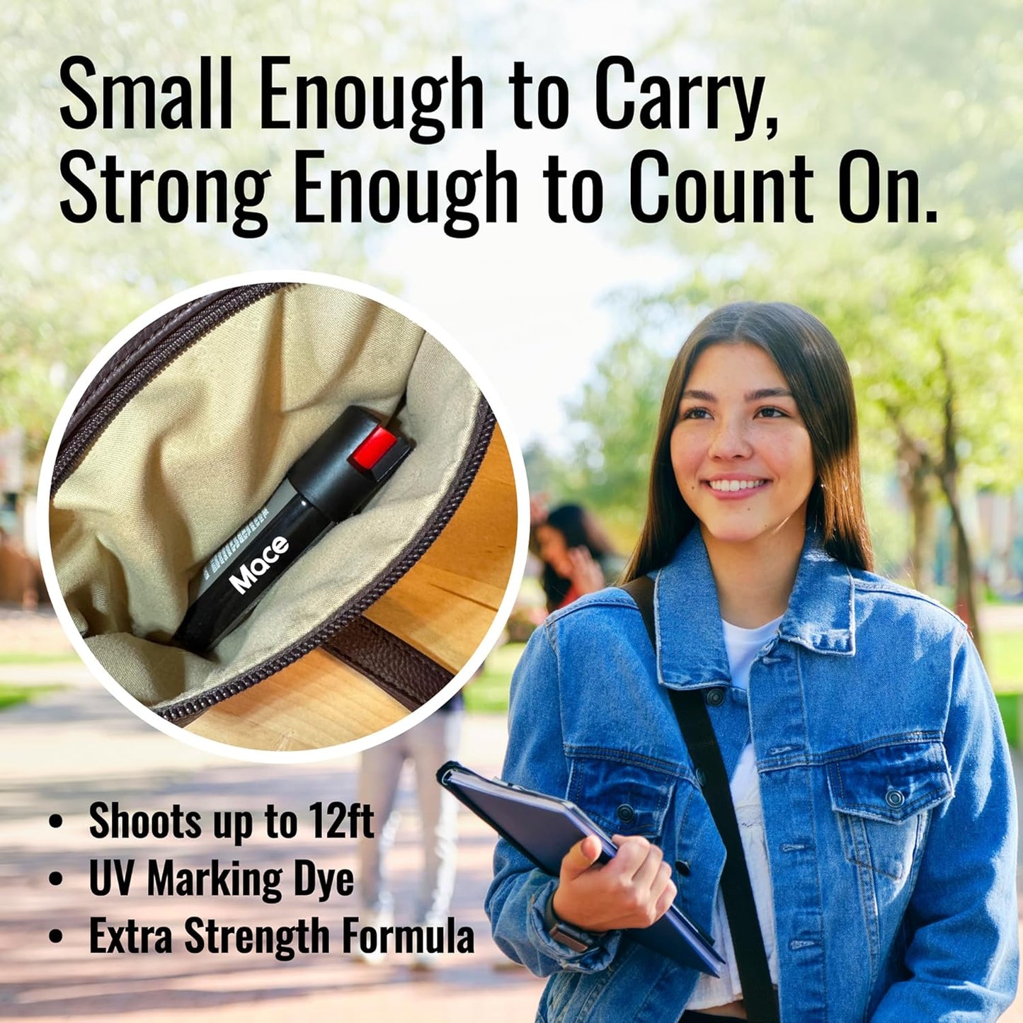 Mace Pepper Spray - Twist Lock & Hardcase Model, Max Strength 10% OC Formula, Long Lasting UV Dye, Self Defense Pepper Spray for Women & Men