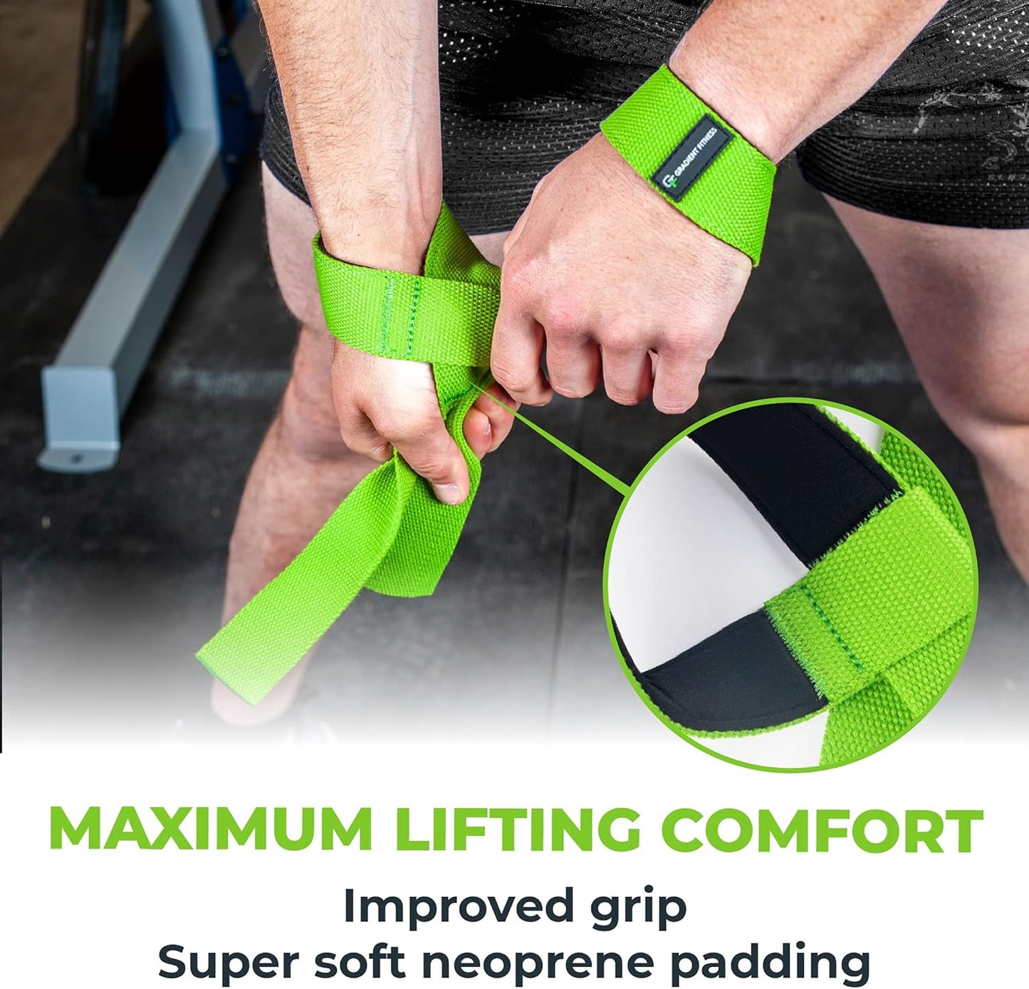 Gradient Fitness Lifting Straps | Wrist Straps for Weightlifting, Deadlift Straps, Lifting Straps for Weightlifting, Straps for Weight Lifting, Weight Lifting Straps for Men/Women, Gym Lifting Grips
