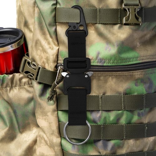 HADEEONG Quick Release Large Keychain, Keychain with Heavy Duty Metal Buckle and Ring Military Keychain for Camping, Hiking, Fishing and Key Organizer, Black