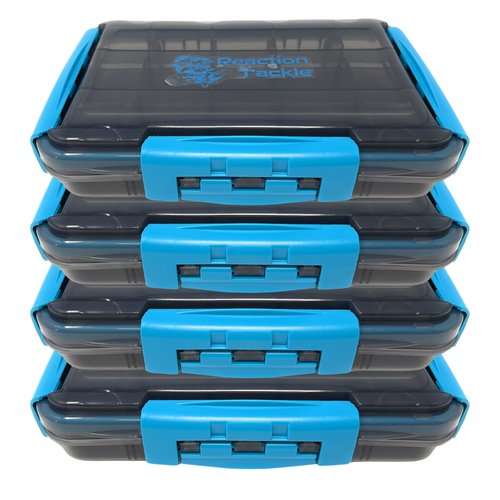Reaction Tackle Ultimate Waterproof Tackle Box Trays with Removable Dividers - Organization and Storage Solution- 4-Pack Kit of 3-Clip Trays - 3600 4-Pack
