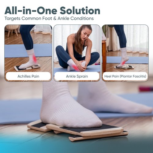 Balance Board – Foot & Ankle Strengthener | Plantar Fasciitis Relief, Achilles Tendonitis & Sprained Ankle Recovery | Single Leg Stability Training & Physical Therapy