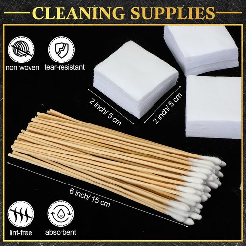 Nuanchu 6 Pack Cleaning Supplies Kit Include Cleaning Mat Cleaning Patches with Box and 6 Inch Cleaning Swabs, Brushes and Cleaning Picks for Cleaning Supplies