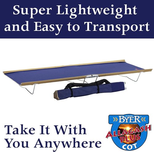 BYER OF MAINE, Allagash Plus, Cot, 76" L X 30" W X 8" H, Lightweight Cot, Extra Wide, Camping Cots Adult, Holds up to 250lbs, Single, Portable Camping Cot