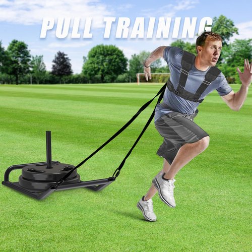 Dolibest Portable Weight Sled with Handle, Workout Sled for Fitness Strength Training and Speed Improvement, Innovative Design for Easy Obstacle Clearance, Suitable for 1-2" Weight Plates