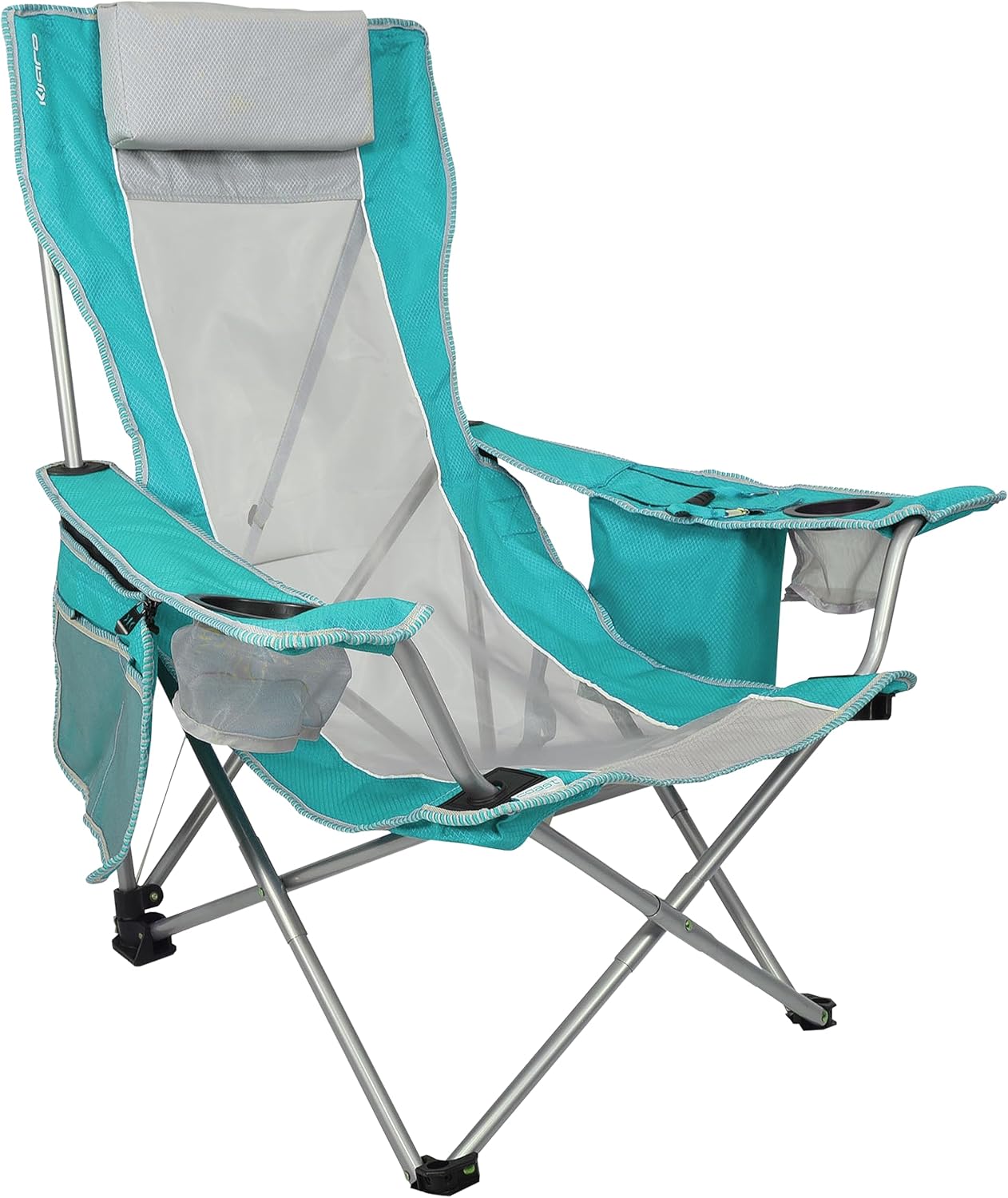 Kijaro Beach Sling Chair with Cooler Pocket - Various Fun Colors & Patterns - Perfect Beach Folding Chair and Camping Chair - Includes a Detachable Pillow
