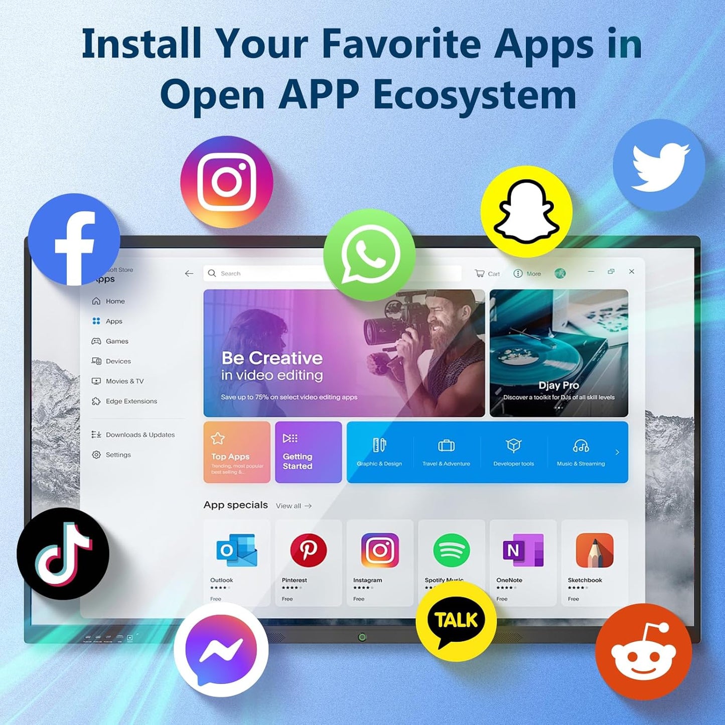 55″ Smart Board, 4K UHD Touchscreen Display Electronic Whiteboard Built in Ultra High Definition Camera Open App Ecosystem, Digital Presentation Electronic Smart WhiteBoard for Classroom Home Office