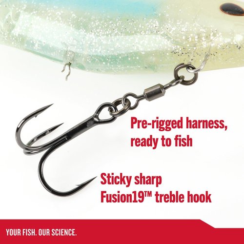 Berkley PowerBait® CullShad Fishing Bait, Albino, 6 in, Soft Swimbait, Equipped with Fusion19™ Hook, Smart Weighting System