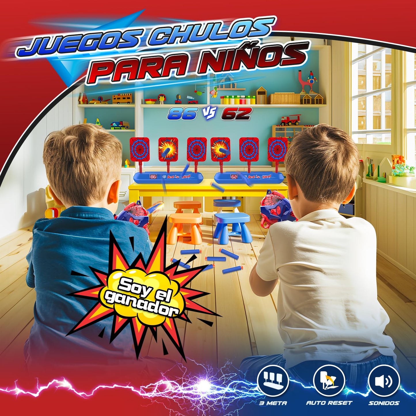 Excitobo Shooting Toys for 3-12 Year Old Boys,Shooting Targets Age 4-6 6-8 Outdoor Games Garden Toys Family Fun for Birthday Halloween Christmas Easter Gifts for Boys Girls