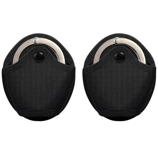 2 Pcs Handcuff Holster, Law Enforcement Cuff Holder Hand Cuff Pouch, Handcuff Case Fit Asp Handcuff, Hinged Handcuff, Chain Handcuff, Compatible MOLLE/Various Work Belts (Open Top)
